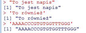 Typy zmiennych Typ znakowy (character) Wartościami obiektów są napisy (łańcuchy znaków) Rozpoczynają się i kończą znakiem lub Znaki