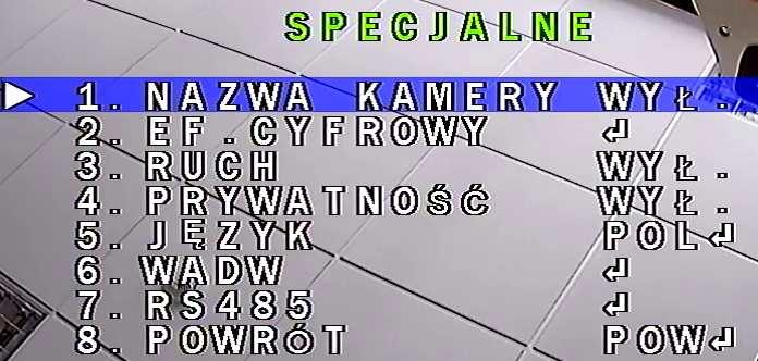 podmenu i ręcznie ustawiany opóźnienie przełączania: 1. D->N W tryb nocny do B/W 2. N->D W tryb dzienny do Color i 7.6. NR Podmenu ustawień redukcji szumów 2DNR, 3DNR 1.