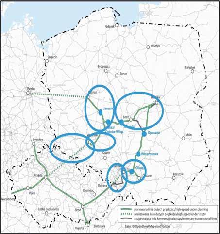 Relacje ukierunkowane na Warszawę Linia dużej prędkości Warszawa Łódź może być wykorzystana dla szybkich pociągów regionalnych z Warszawy do Łowicza, Kutna, a nawet do Płocka.