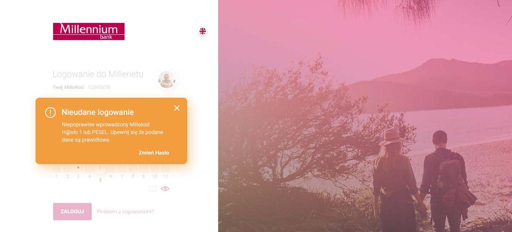 2.3 Lista wiadomości na ekranie podawania MilleKodu Zarówno na stronie głównej Banku, jak i stronie logowania dla Klientów Indywidualnych mogą pojawić się nowe okna wiadomości, informujące o
