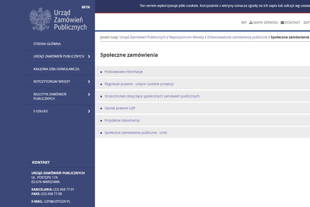 Gdzie warto szukać informacji Strona internetowa Urzędu Zamówień