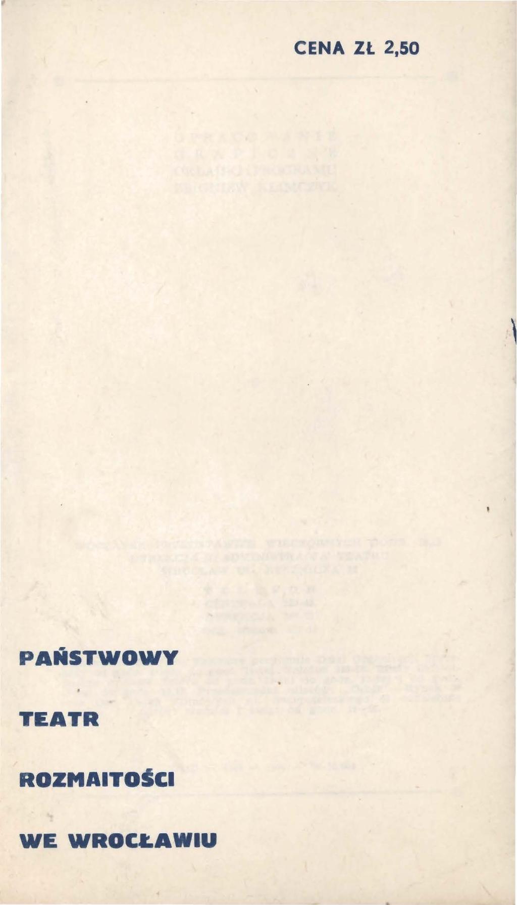 ' CENA ZŁ 2,50 PAŃSTWOWY