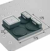 Podciśnieniowe systemy mocowania Innospann Steel-Plate-T Quad-Base ISQB-T Możliwość zamocowania do czterech kubków przyssawki Dowolne pozycjonowanie kubków przyssawek Zawiera pokrywy uszczelniające