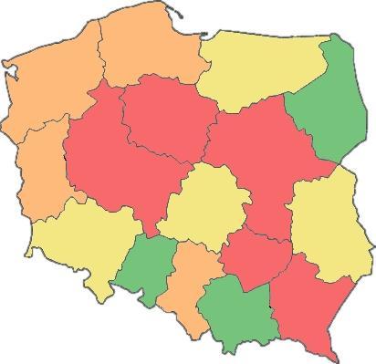 dokształcaniu. Natomiast w aż pięciu województwach udział ten nie przekroczył 10% (patrz rysunek 3.1.). Wykres 3.1. Odsetek osób w wieku 25 64 deklarujących udział w nauce pozaformalnej w roku szkolnym 2013/2014, według województw.