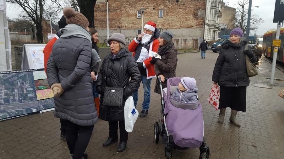 rozmowę w niesprzyjających rozmowom w plenerze warunkach pogodowych (wiatr, niska temperatura).