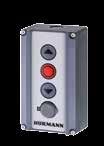 Wyposażenie dodatkowe Sterowniki na przycisk Sterownik na przycisk DTH R Oddzielne sterowanie dla obu kierunków ruchu, oddzielny przycisk Stop.