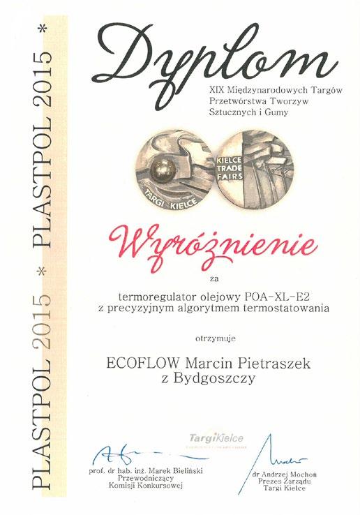 całkowitą samowystarczalność produkcyjną za pomocą nowoczesnego parku maszynowego. W 2014 r. przedsiębiorstwo jednoosobowe przekształcono w ECOFLOW sp z.o.o. zachowując naturalną ciągłość strategii rozwoju.