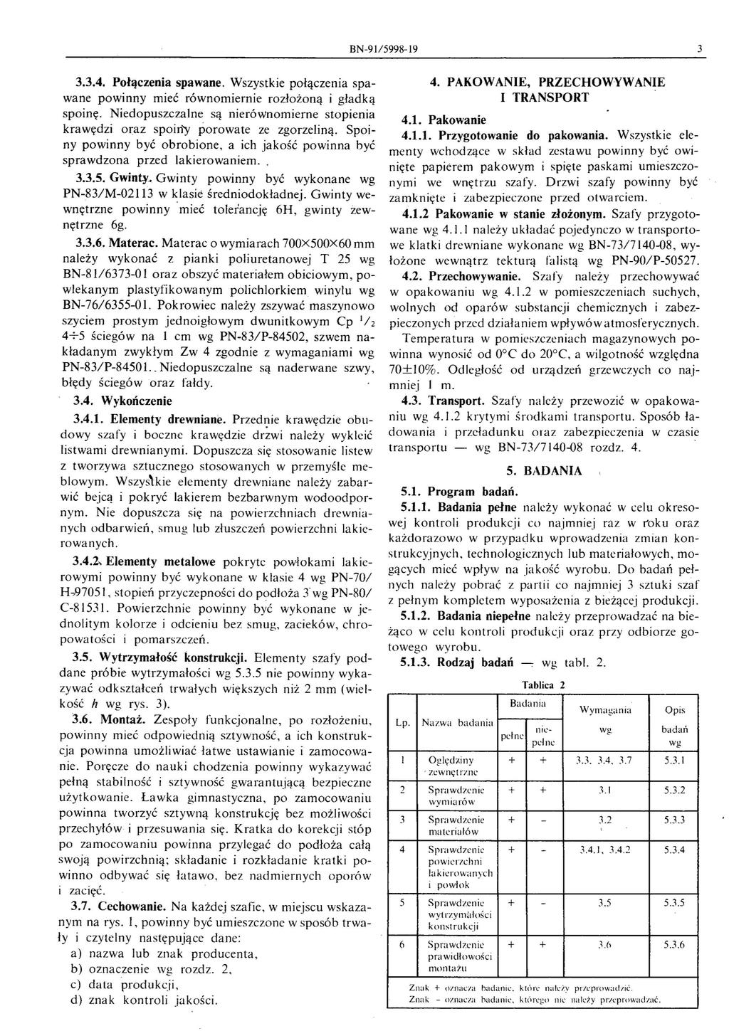 BN-91/5998-19 3 3.3.4. Połączenia spawane. Wszystkie połączenia spawane powinny mieć równomiernie rozłożoną i gładką spoinę.