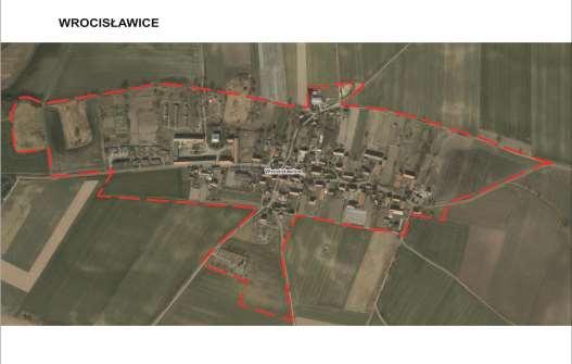 Granice Obszaru Rewitalizacji sołectwa Wrocisławice mieszczący się w granicach administracyjnych wsi: pow.