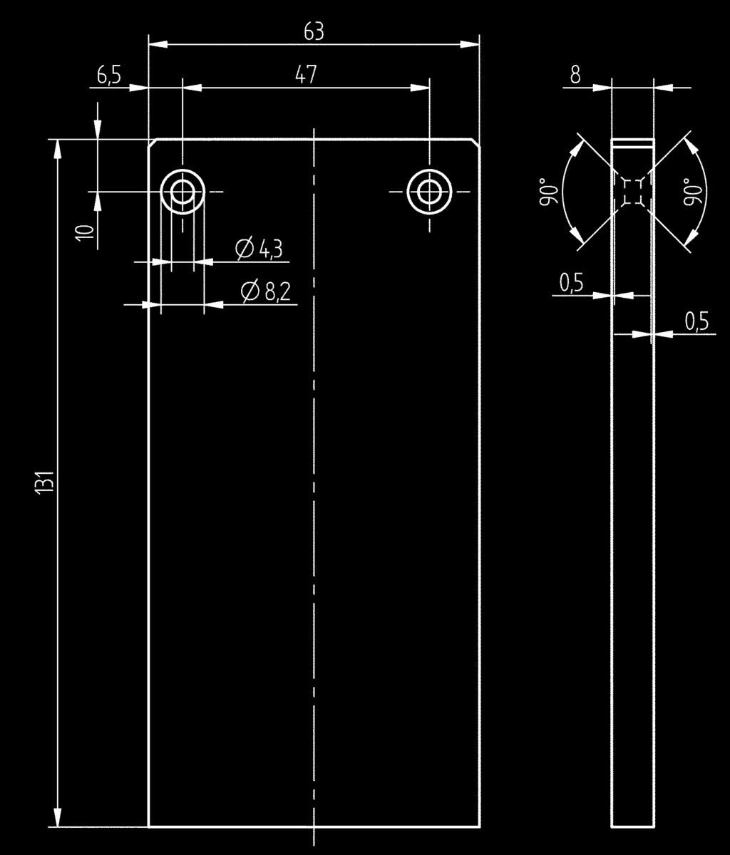 dodatkowego montażu, patrz str 85 Zaślepka 60 x 131 mm, dla bazy,