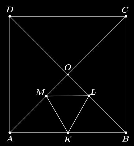 wpisano w trójkąt ABO w ten sposób, że odcinki AB