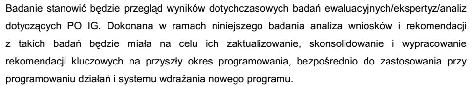 Metaewaluacja wyników Badań ewaluacyjnych Programu Operacyjnego Innowacyjna Gospodarka,