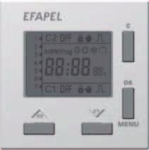 Dane techniczne: Zasilanie: 230 V/50 Hz Moc wyjściowa:: 6A + 6A Pobór mocy: 6VA/ (około W) Pamięć: 32 programów Funkcje wyjściowe: