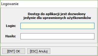 Przy próbie ponownego logowania do systemu Użytkownicy powinni zobaczyć okno logowania przedstawione poniżej.