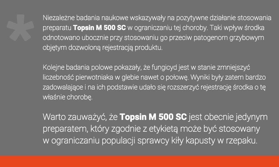 .pl https://www..pl Topsin M 500 SC jest odpowiedzią na potrzebę kompleksowego zabezpieczenia roślin przed czernią krzyżowych, szarą pleśnią, suchą zgnilizną kapustnych oraz kiłą kapusty.