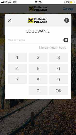 Zaloguj się po raz pierwszy: Po aktywacji Mobilnego Portfela pojawi się ekran logowania.