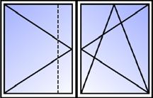 Okno rozwierne + rozwierno - uchylne Szkło: 4/16A/4TPS WYS. SZER.