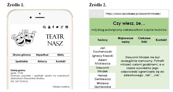 Zadanie 10. (0-2) Przykładowe zadania egzaminacyjne ZADANIA OTWARTE KRÓTKIEJ ODPOWIEDZI W Twojej szkole planowane jest utworzenie strony internetowej poświęconej twórczości Sławomira Mrożka.