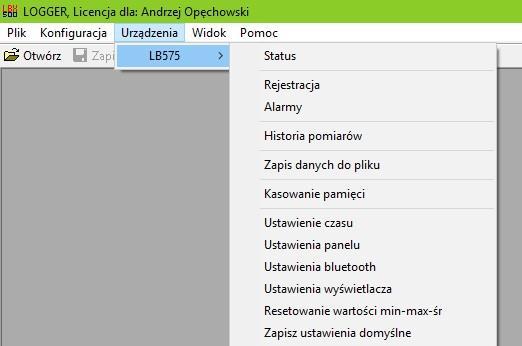 Instrukcja obsługi miernika LB-575 32 3.4.1 Klucze autoryzacyjne.