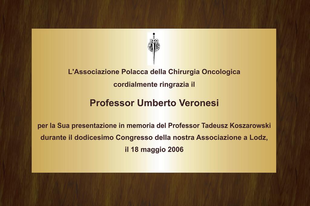 2002 Krzysztof Herman Etyka w chirurgii onkologicznej 2003 Andrzej Kułakowski Wkład Tadeusza Koszarowskiego w polską chirurgię onkologiczną 2004 Paweł Murawa Zapewnienie jakości w chirurgii istotny