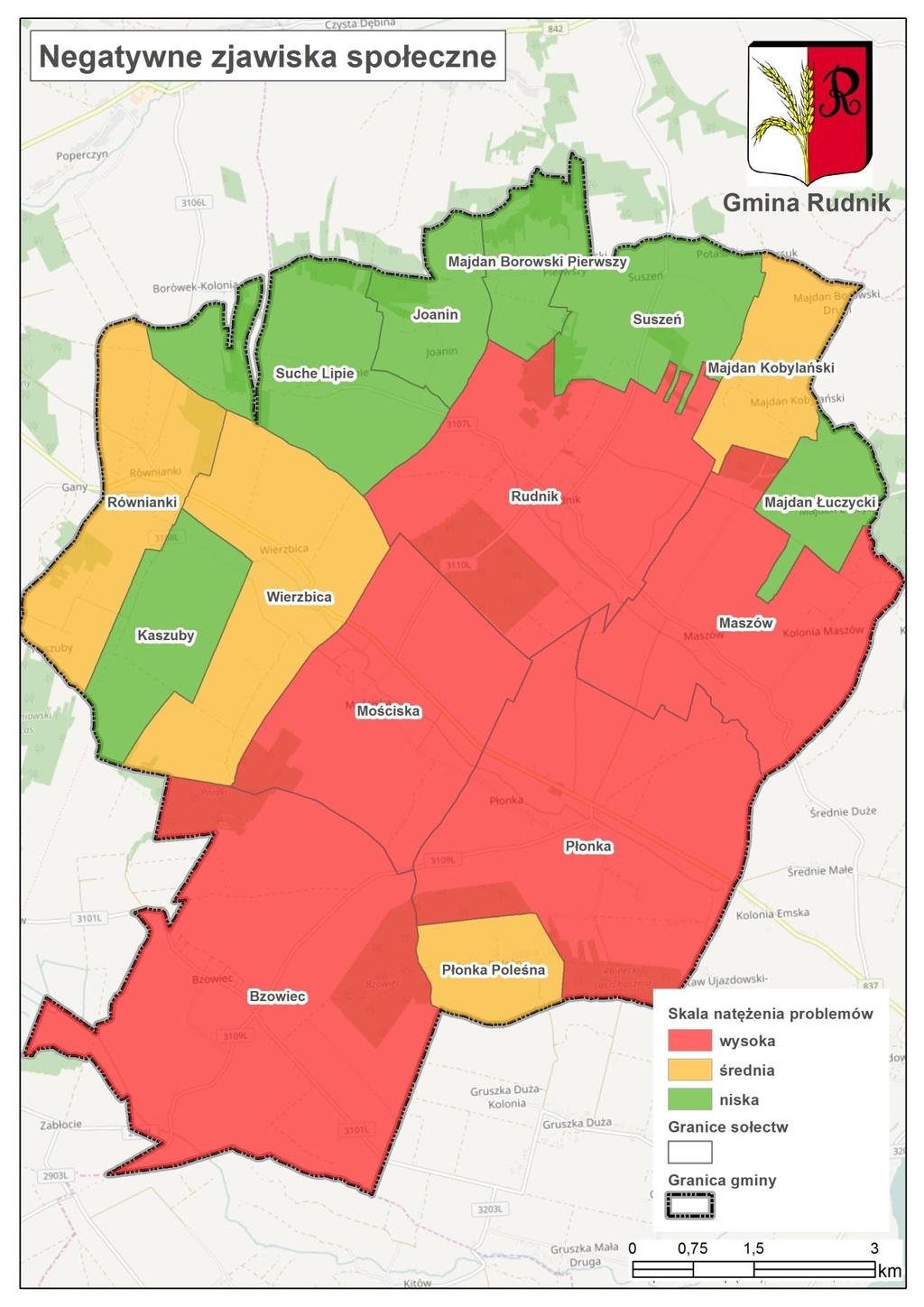 Strona35 Mapa 2 Koncentracja negatywnych zjawisk w sferze społecznej w