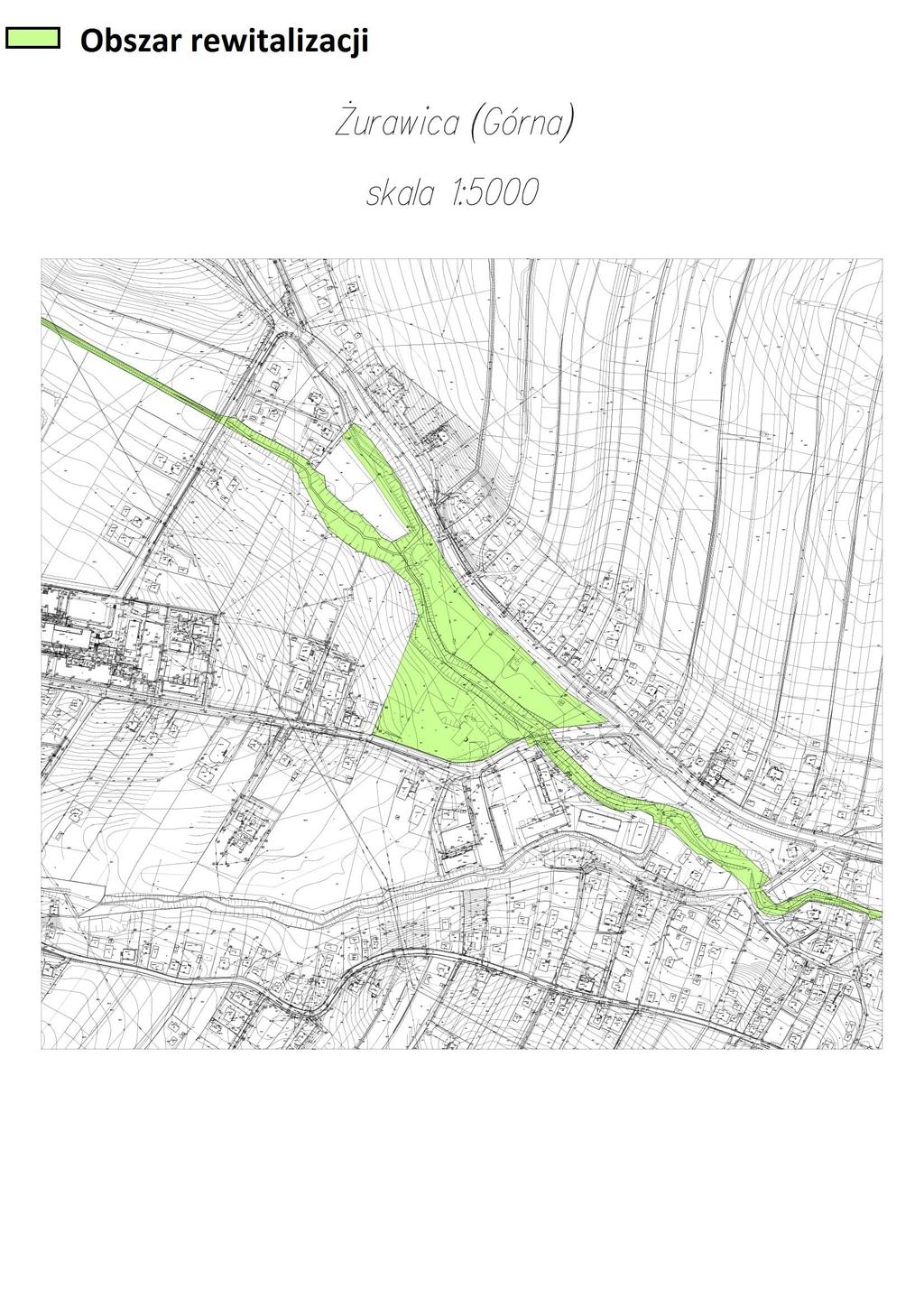 Mapa nr 4 Teren zdegradowany dla obszaru nr 1 - Żurawica Górna Zespół