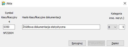 Wpisanie tych wykazów odbywa się na zasadach opisanych powyżej, z wyjątkiem określenia unikatowego identyfikatora dla każdego wpisanego wykazu akt.