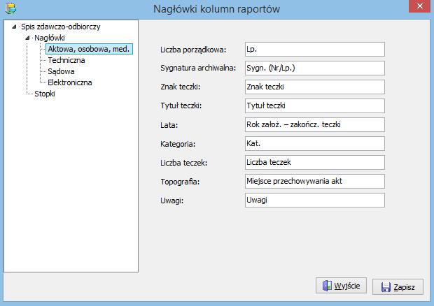 15): Dostępne z Parametry bazy danych przycisk <dokumentacja techniczna> Po ich wypełnieniu ww.