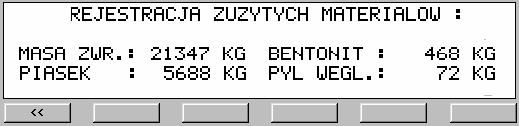 Nastawa wartości zadanych składników masy formierskiej wybór odpowiedniej receptury wykonywanej masy, nastawa czasów technologicznych takich jak: