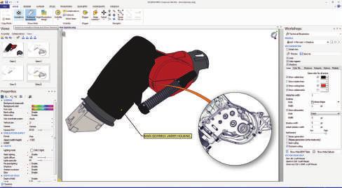 Moduł SOLIDWORKS Composer służy usprawnianiu współpracy, dlatego aktualizacja danych dokumentacji technicznej odbywa się automatycznie po wprowadzeniu jakichkolwiek poprawek w modelu CAD.