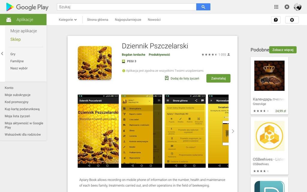 > Dziennik Pszczelarski ułatwianie śledzenie stanu