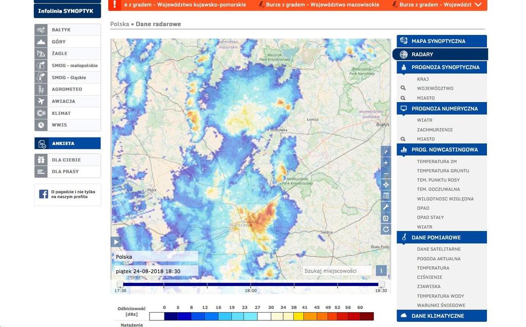 > Mapa radarowa pogody w