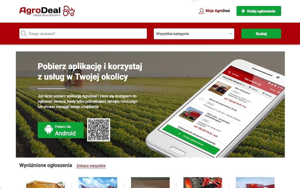 > Giełda usług rolniczych dostępna