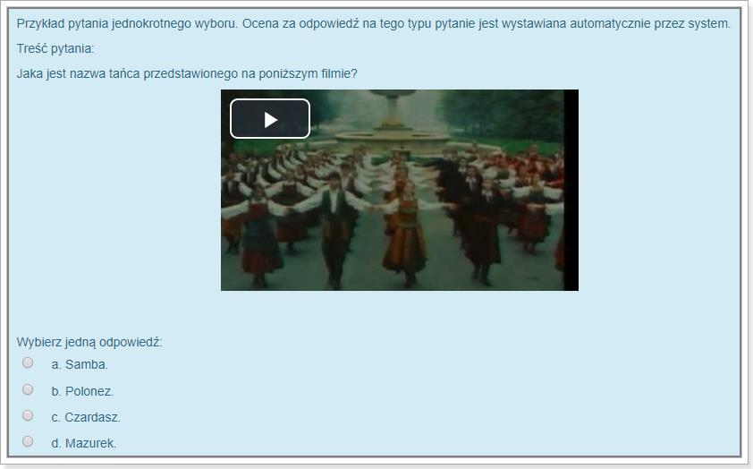 Przykład pytań: Przebieg zajęć Uczestnicy szkolenia: Przygotowują bazę pytań składającą się z pytań różnych typów o o Omawiają wraz z prowadzącym poszczególne typy pytań oraz sytuacje, w których