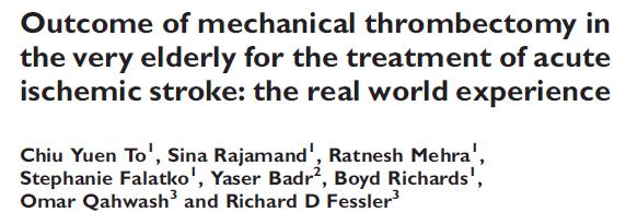 Mechaniczna trombektomia u osób w wieku podeszłym obarczona jest większym ryzykiem zgonu i powikłań niż u