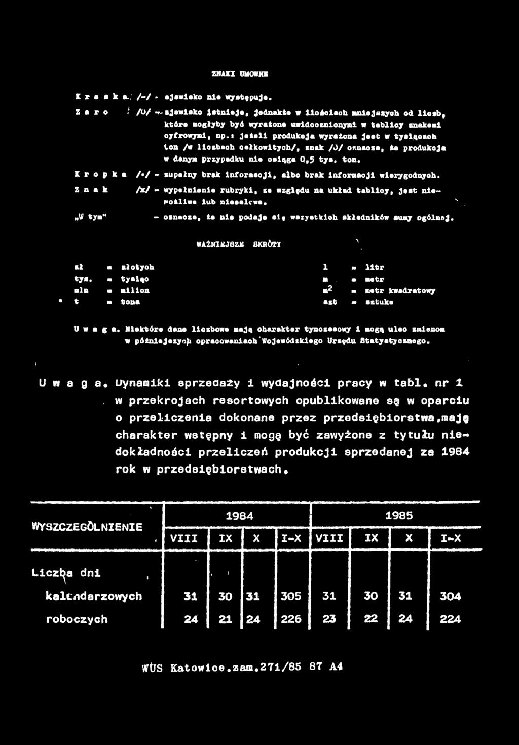 Jeżel produkcja wyrażona jaat w tyalącaoh ton /w loznoh całkowtych/, znak /O / or.naoza, ta produkcja w danym przypadku nla ocąga 0,5 tya. ton. / / -»upalny rak lnforaaojl, alo rak nformacj warygodnych.