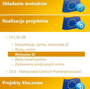 Promocja projektu współfinansowanego ze środków Małopolskiego Regionalnego Programu Operacyjnego Wytyczne Instytucji Zarządzającej dotyczące zasad prowadzenia wyodrębnionej ewidencji księgowej dla