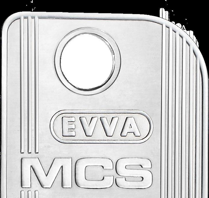 bezpieczeństwa EVVA. Ergonomiczne, stylowe główki kluczy Klucze MCS dostępne są również w wersji z nowymi, ergonomicznymi stylowymi i wysokiej jakości uchwytami.