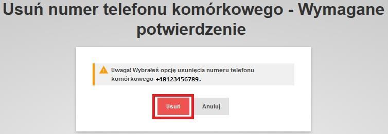 Jeżeli proces zakończy się prawidłowo, zostanie to potwierdzone komunikatem informującym o