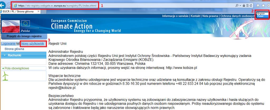 3. LOGOWANIE DO REJESTRU Użytkownicy wyznaczeni do roli upoważnionych przedstawicieli przypisanych do rachunków zobligowani są do posiadania konta w Rejestrze.