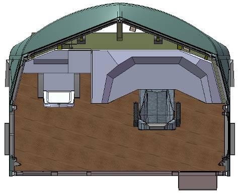 . Rys. 4.Widoki modelu wyjściowego stanowiska sterowniczego w formacie 3D Z widoków modeli widoczne jest ukształtowanie stanowiska sterowniczego charakteryzującego się pewną asymetrią.