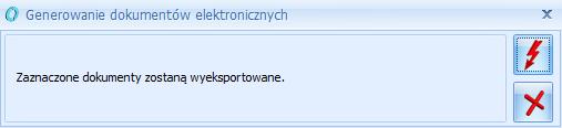 Rys 3. Generowanie dokumentów elektronicznych Następnie należy wybrać odpowiedni certyfikat, którym ma być podpisany dokument. Wyeksportowane dokumenty otrzymują na liście faktur sprzedaży status ef.