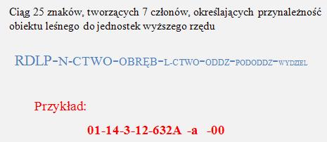 . Adres leśny Podstawowym identyfikatorem drzewostanu w systemie jest adres leśny.