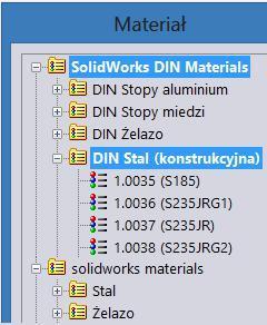 Rysunek 5.57. Fragment okna Materiał Często stosowane materiały można dodać do ulubionych (na karcie Ulubione).