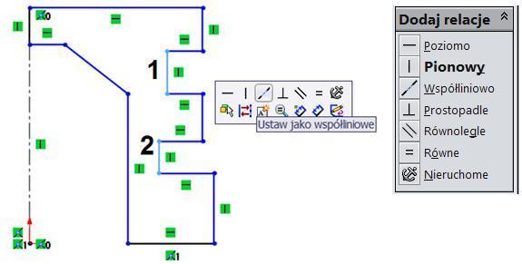 1. i 2. relacje Równe i Współliniowo (rysunek 5.65).