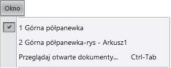 83) przykład menu Okno z nazwami dwóch otwartych plików po kliknięciu Zapisz jako pojawi się komunikat jak na rysunku 5.84.