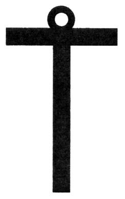 Prawdziwe znaczenie tego znaku kryje się w aluzji do drzewa życia 12. Krzyż św. Antoniego Pustelnika, Tau Crux commissa, belka pionowa złączona z poprzeczną belką nałożoną na pionową.