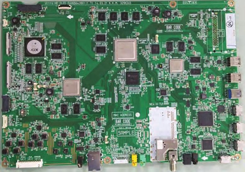 TV OLED firmy LG chassis ED4C schematy blokowe Kamera Zasilanie z zasilacza PSU (gn 24-pinowe) Zasilanie do kamery (gn 4-pinowe) 8 Moduł OLED 7 2 B/T, Wifi 6 IR/Logo/Jog 3 4 5 Główny procesor obróbki