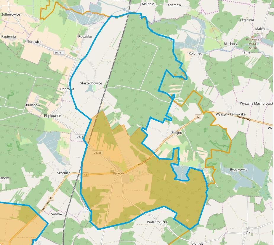centrum gminy, o czym świadczy chociażby lokalizacja najważniejszych instytucji publicznych: Urząd Gminy, Ośrodek Zdrowia, GOPS.