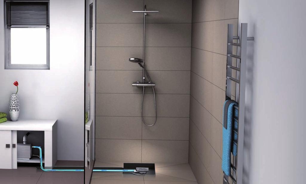 Pompa z syfonem idealny zestaw dla instalacji prysznica z kratką ściekową